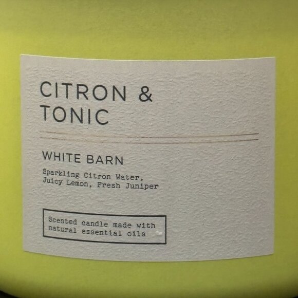 BBW Citron & Tonic White Barn Bath & Body Works 3 Wick Candle - Picture 3 of 10